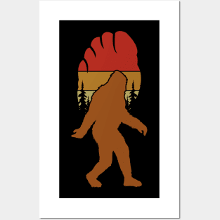 Bigfoot Footprint Retro Vintage Posters and Art